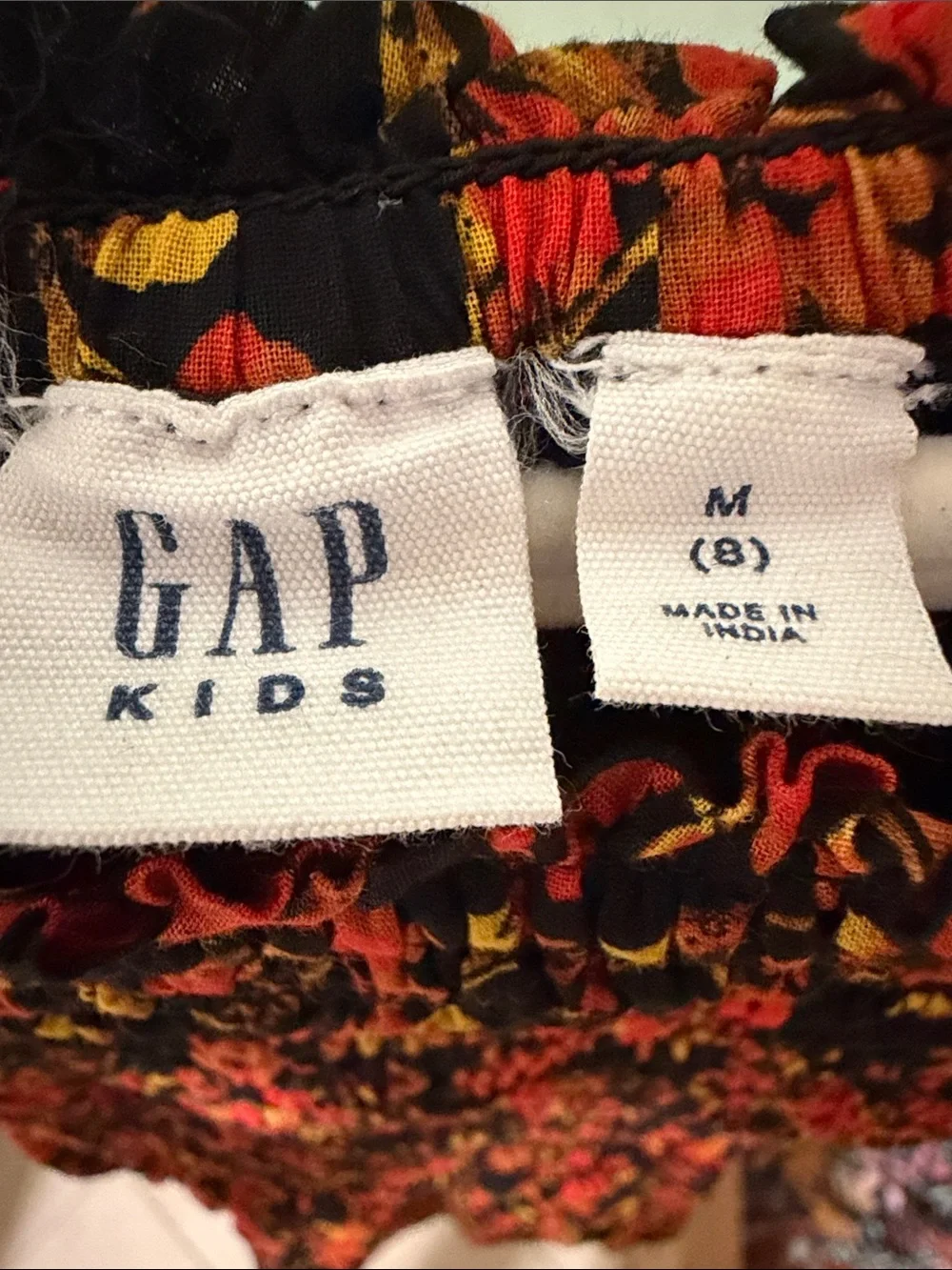 GAP Black Dress with Red and Orange Floral Print